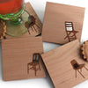 silhouette wood coasters