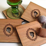 silhouette wood coasters