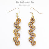 honeycomb stringbean earrings